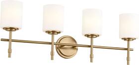 Lighting 55143bnb Ali 4 Light Bathroom Vanity In Brushed Natural Brass With Satin Etched Gla