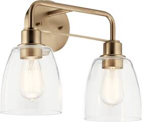 Lighting 744110498592 Rosh 18 Inch Led Bathroom Vanity Light Fixture With White Glass In Champagne Bronze