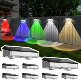 Tubdbxg-8 Lightkeeys Solar Fence Lights Outdoor 8 Pack Stainless Steel And Ip65 Waterproof Light