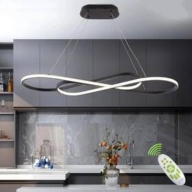 Qy001-s8bk100up Likflyer Led Pendant Light Modern Chandelier Dimmable Black For Dining