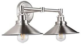 Linea Di Liara Andante 2 Light Bathroom Vanity Industrial Brushed