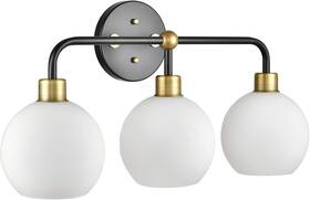 Ll-wl161-24-7sbk Linea Di Liara Lukasa Modern Bathroom Vanity 3 Light Black/brass