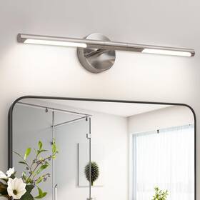 Rd-7516-2-nk Linseeds Brushed Nickel Bathroom Light Fixtures Over Mirror 24 Inch 18w 360 Rotatable Dim