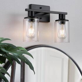 Tj-2024-0032b Litaddscen Bathroom Light Fixtures Over Mirror2 Vanity With Clear Glas