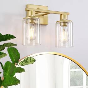 Tj-2024-0032g Litaddscen Gold Bathroom Light Fixtures Over Mirror 2-light Vanity With C