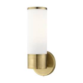 16561-01 Livex Lighting Lindale 1 Light Wall Sconce Antique Brass Finish
