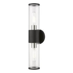 17282-04 Livex Lighting Banca Collection 2 Light Ada Vanity Sconce Black With Brus