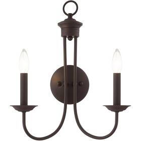 42682-07 Livex Lighting 2 Light Bronze Wall Sconce 14 Inch W X 17.25 H