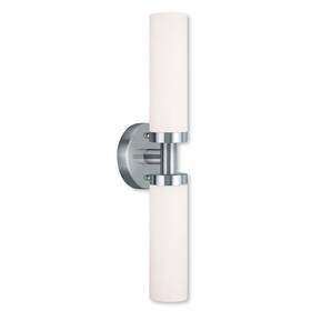 4.5ftfthx18ftftw Livex 784497748484 Lighting 10104-91 Aero 2-light Bath Light Brushed Nickel