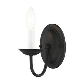 4151-04 Livex 847284001022 Lighting Home Basics 1 Light Black Wall Sconce