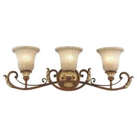 8553-63 Livex 847284003040 Villa Verona 3 Light Finish Vanity Bath With Aged Gold Accents