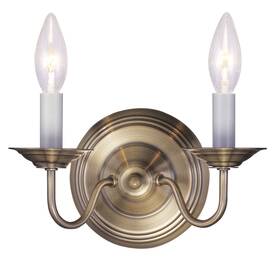 5018-01 Livex 847284005556 Lighting Williamsburg 2-light Wall Sconce Antique Brass