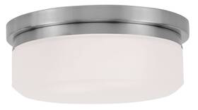 7390-91 Livex 847284029392 Lighting Isis 2 Light Ceiling Mount Or Wall Brushed Nickel