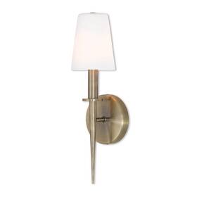 41692-01 Livex 847284053496 Lighting Witten Antique Brass 1 Light Ada Wall Sconce