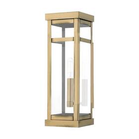 Livex 847284056510 Lighting 20703-01 Hopewell 1 Light Outdoor Wall Lantern Antique Brass