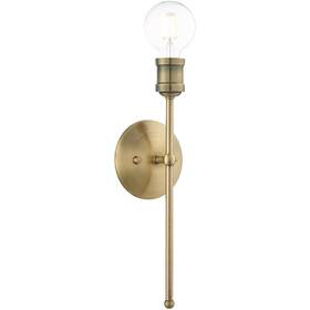 16711-01 Livex 847284069190 Lighting 1 Light Antique Brass Wall Sconce