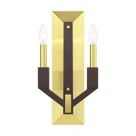 Livex 847284076075 Lighting 2 Light Satin Brass Ada Double Sconce Livex 847284076075 Lighting 2 Light Satin Brass Ada Double Sconce