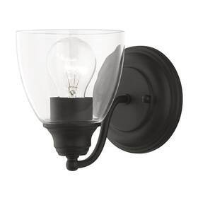 15131-04 Livex 847284084025 Lighting Montgomery 1 Light Vanity Sconce Black