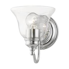 16931-05 Livex 847284084070 Lighting Moreland 1 Light Vanity Sconce Polished Chrome