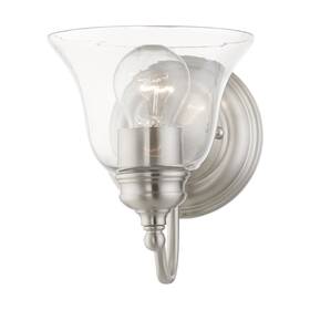 16931-91 Livex 847284084087 Lighting Moreland 1 Light Vanity Sconce Brushed Nickel
