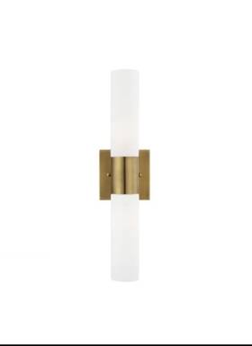 10102-01 Livex Lighting Aero Bathroom Vanity Light Antique Brass
