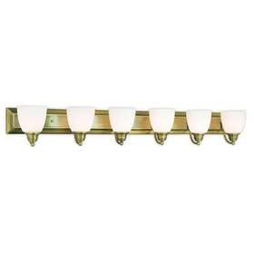 10506-01 Livex Lighting Springfield 6 Light Antique Brass Bath Vanity