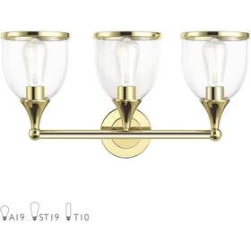 14133-02 Livex Lighting Ashridge Bathroom Vanity Light Polished Brass