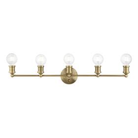 14425-01 Livex Lighting 14425 Lansdale 5 Light 34 Inch W Commercial Vanity - Brass
