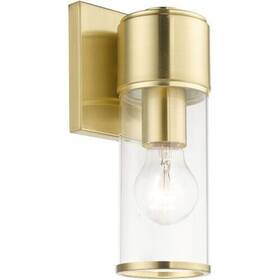 17141-12 Livex Lighting Quincy 1 Light 4.75 Inch Satin Brass Finish 10 Contemporary Wall Sconce