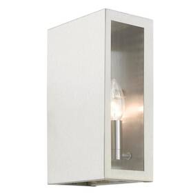 29122-91 Livex Lighting Outdoor Wall Sconce Light Brushed Nickel