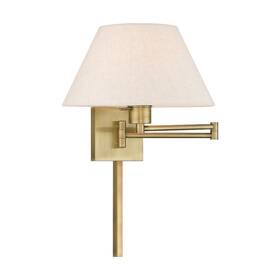 40038-01 Livex Lighting 1 Light Swing Arm Wall Sconce-antique Brass Finish