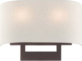42421-07 Livex Lighting 42421 Hayworth 2 Light 9-1/2 Inch Tall Wall Sconce - Bronze