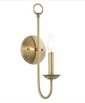 42681-01 Livex Lighting Estate 1 Light 5 Inch Antique Brass Sconce Wall