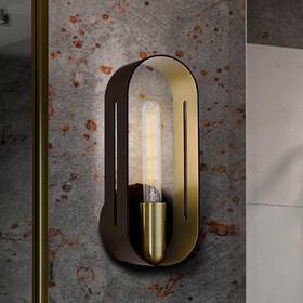 45762-07 Livex Lighting Ravena 1 Light Wall Sconce Bronze Finish With Gold Inside