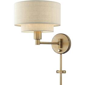 58880-48 Livex Lighting Bellingham Swing Arm Or Wall Lamp Antique Gold Leaf