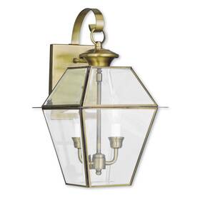 Livex Lighting 847284004023 Westover Antique Brass 2-light Outdoor Wall Yellow