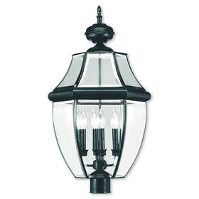 Livex Lighting 847284009967 Monterey Black 4-light Outdoor Post Lantern