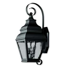 Livex Lighting 847284010765 Exeter Black Brass 2-light Outdoor Wall Casual