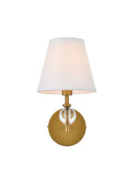 Ld7021w6br Living District Bethany 1 Light Bath Sconce In Brass With White Fabri