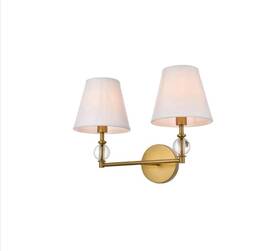 Living District Ld7022w15br Bethany 2 Light 17 Inch Brass Bath Sconce Wall