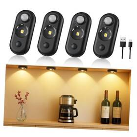 Lkt-hs-cgd-ww-4p-us Lkt Led Motion Sensor Puck Lights Small Rechargeable Under Cabinet Warm White