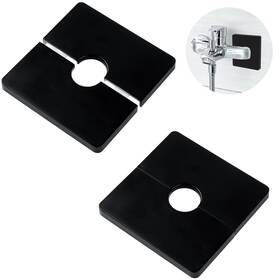 Dy1449-ly Llmsix 2pcs Shower Arm Flange Plastic Square Escutcheon Plate Black Plates