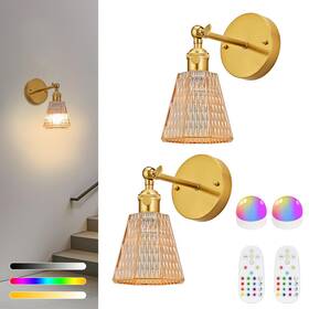 Mh-bd-cd-06 Lminghon Battery Operated Wall Sconce Rechargeable Vintage Light With Remote Con