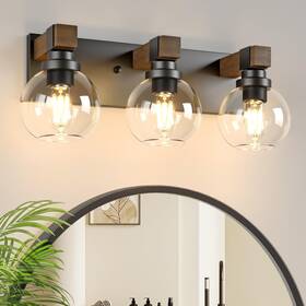 L8019-3 Lmnlvn Farmhouse Bathroom Vanity Light Fixtures 3-light Wood 3 Lights Black