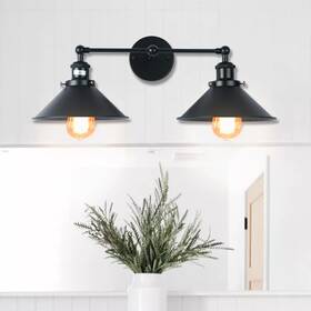 Lm-56876 Lmsod Bathroom Vanity Light Vintage Industrial Black Wall Sconce 2 Lights