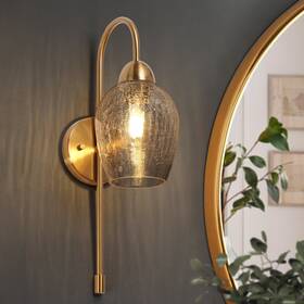 Lnc 615272593725 Modern Glam 1-light Gold Wall Sconce Wine Glass Bathroom