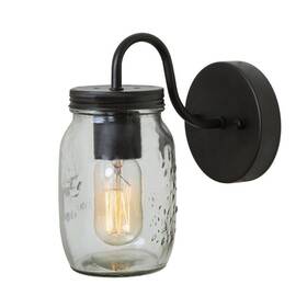 Lnc 708747302820 Wall Sconce Mason Jar Lights Farmhouse And Rustic With Oil Rubbed Bronze For