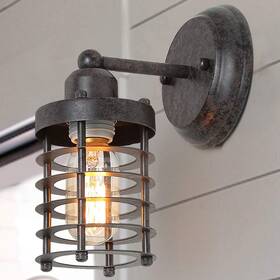 Lnc 708747338843 Wall Light Fixture Farmhouse Barn Warehouse Industrial Mini Cage Sconce