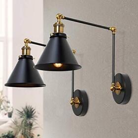 Lnc Black Swing Arm Wall Lamp Adjustable Sconces Plug-in Lnc Black Swing Arm Wall Lamp Adjustable Sconces Plug-in