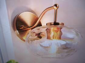 Ha05096w Lnc Glam 8 In 1-light Plated Brass Armed Wall Sconce With Iridescent Globe